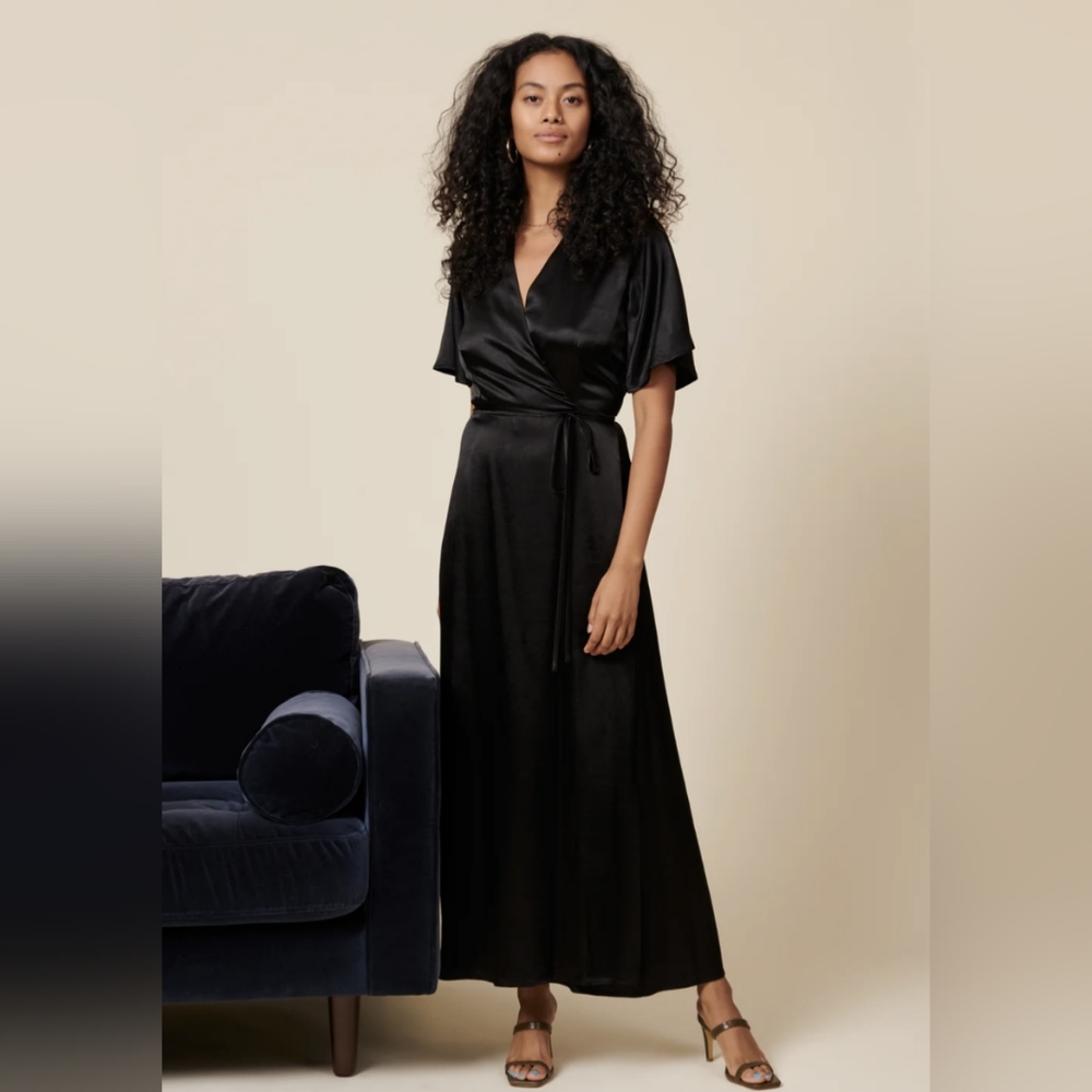 NEW with tags Whimsy + Row Lola Wrap Dress Black M